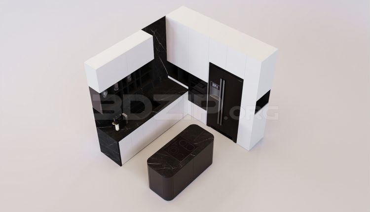 17403. Free 3ds Max Kitchen Model Download (1)