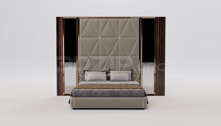17416. Free 3ds Max Bed Model Download (1)