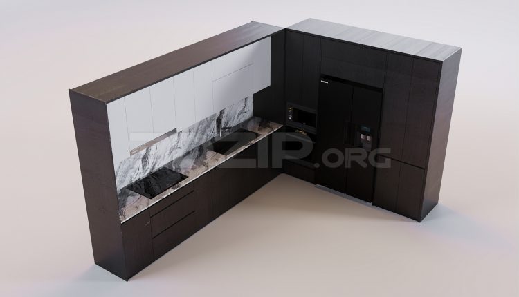 17446. Free 3ds Max Kitchen Model Download (2)