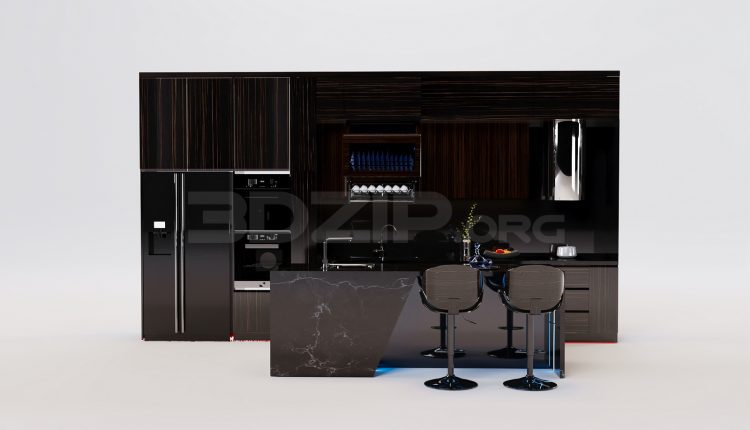 17454. Free 3ds Max Kitchen Model Download (1)