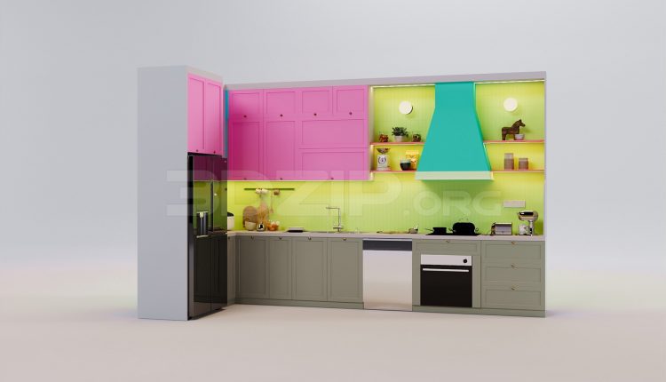 17460. Free 3ds Max Kitchen Model Download (1)
