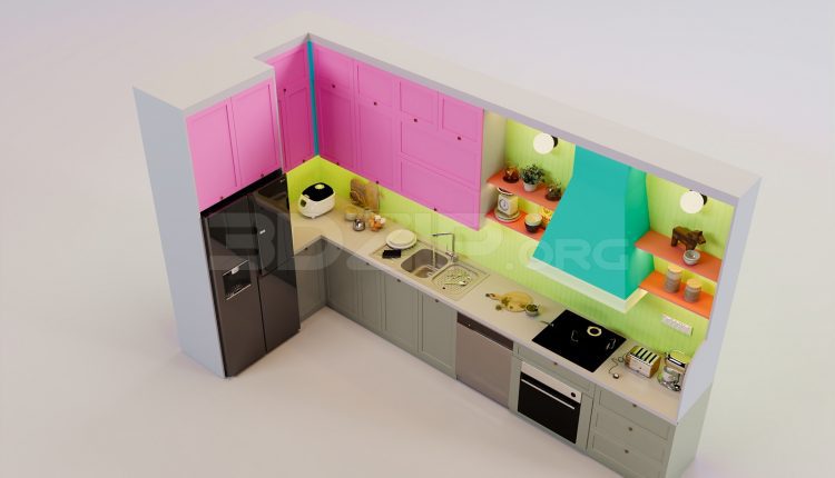 17460. Free 3ds Max Kitchen Model Download (2)