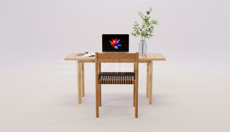 17462. Free 3ds Max Work Desk Model Download (1)