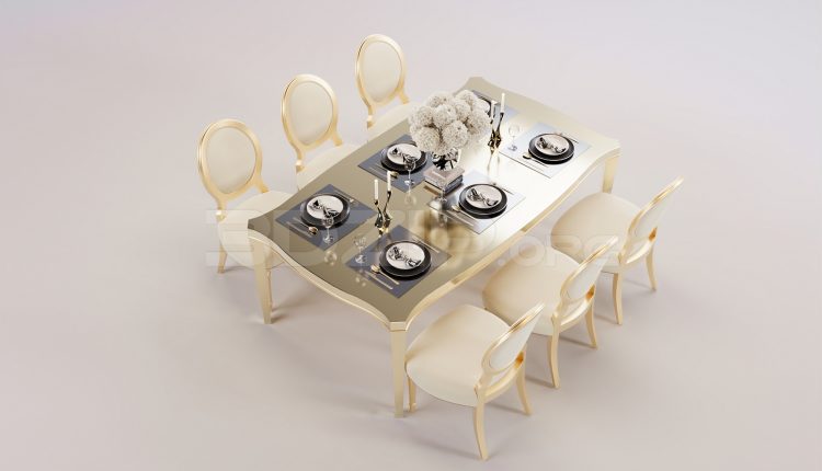 17472. Free 3ds Max Dining Table And Chair Model Download (1)