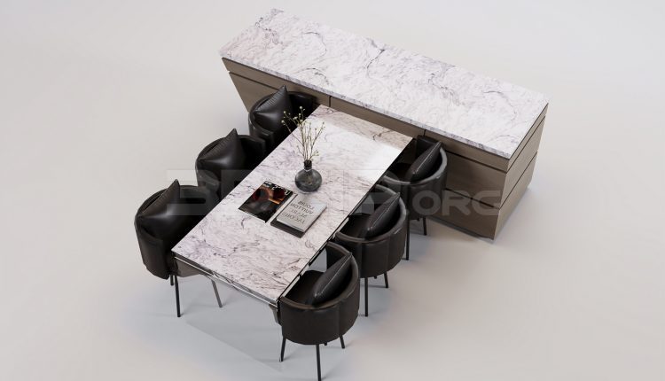 17490. Free 3ds Max Dining Table And Chairmodel Download (1)