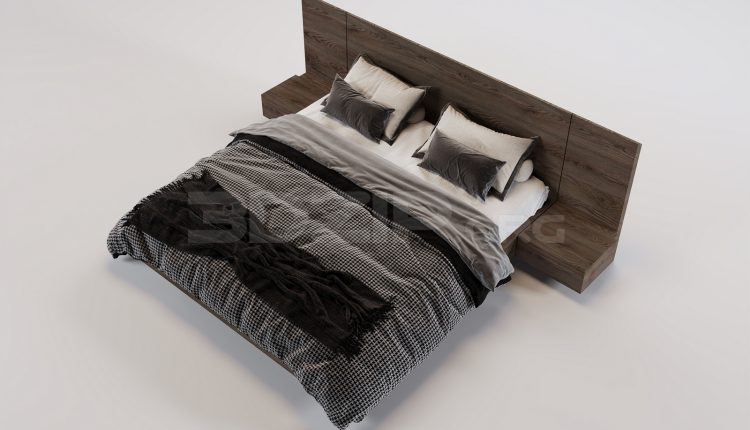 17505. Free 3ds Max Bed Model Download (1)