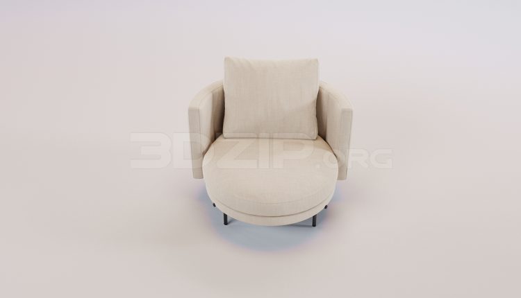 17523. Free 3ds Max Armchair Model Download (1)