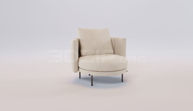 17523. Free 3ds Max Armchair Model Download (2)