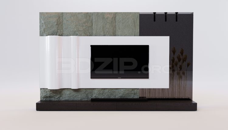 17524. Free 3ds Max Tv Wall Model Download (2)