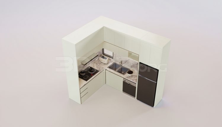 17536. Free 3ds Max Kitchen Model Download (1)