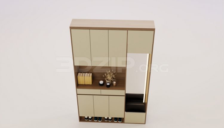 17548. Free 3ds Max Shoe Cabinet Model Download (2)