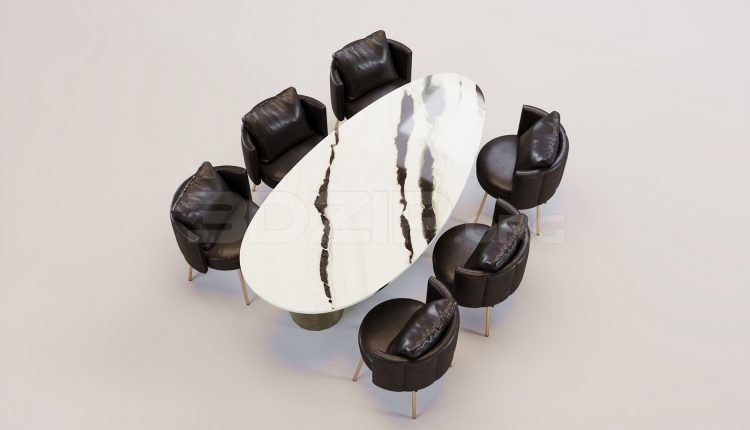 17550. Free 3ds Max Dining Table And Chair Model Download (2)