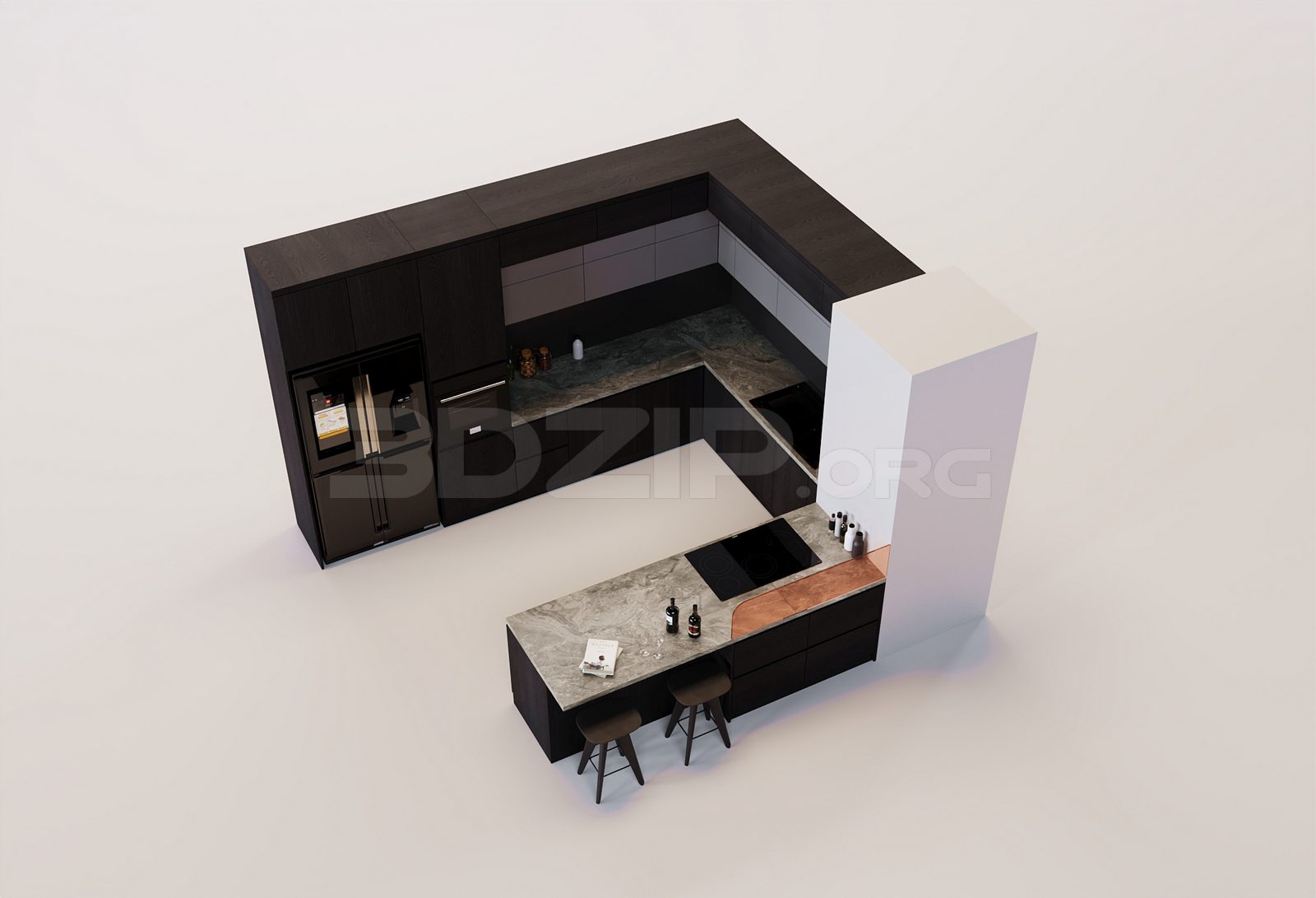 17554. Free 3ds Max Kitchen Model Download (2)