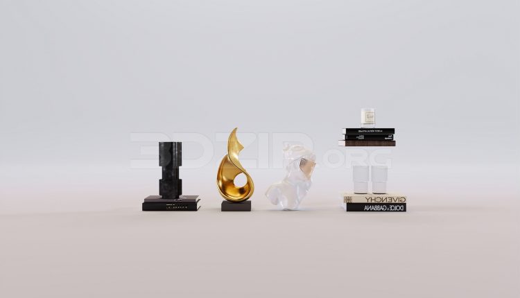 17556. Free 3ds Max Decorative Set Model Download (1)
