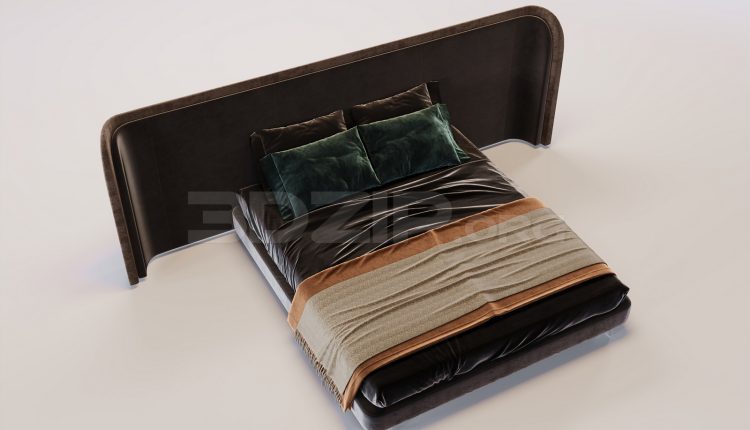17559. Free 3ds Max Bed Model Download (1)