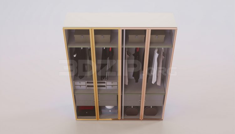 17561. Free 3ds Max Wardrobe Model Download (1)