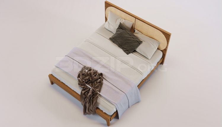 17565. Free 3ds Max Bed Model Download (1)