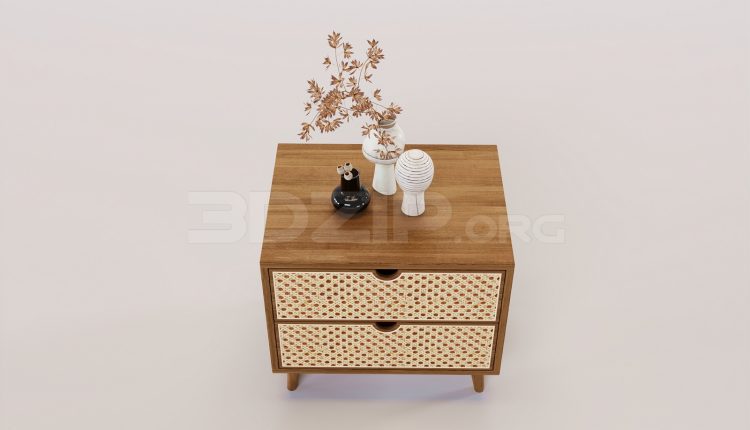 17568. Free 3ds Max Bedside Table Model Download (1)