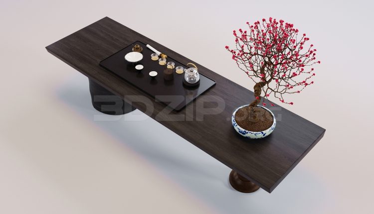 17603. Free 3ds Max Work Desk Model Download (1)