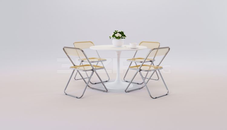 17610. Free 3ds Max Dining Table And Chair Model Download (1)