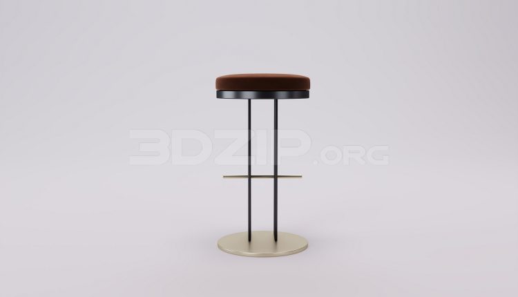 17621. Free 3ds Max Bar Stool Model Download (1)