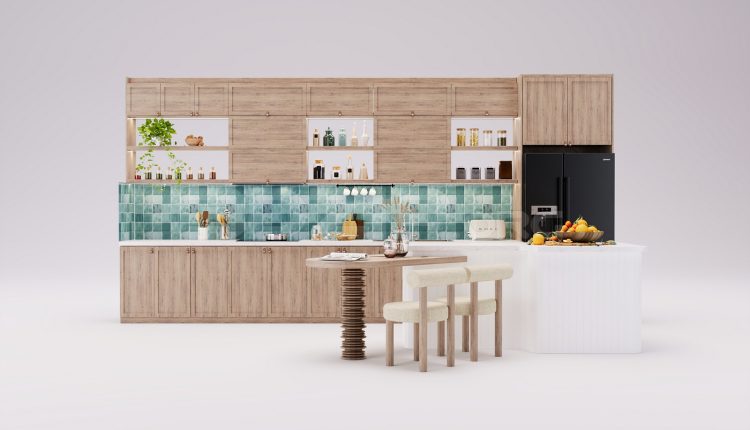 17634. Free 3ds Max Kitchen Model Download (1)