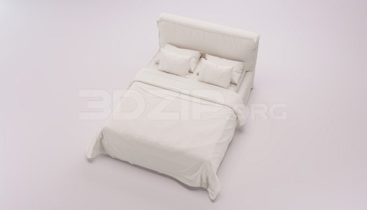 17642. Free 3ds Max Bed Model Download (1)