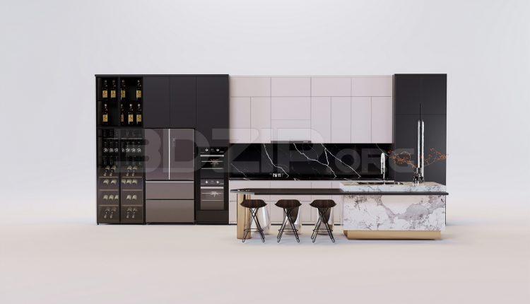 17663. Free 3ds Max Kitchen Model Download (2)