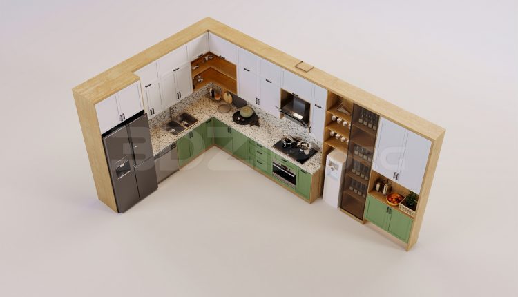 17682. Free 3ds Max Kitchen Model Download (1)
