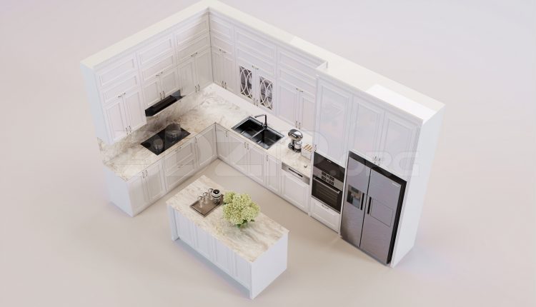 17689. Free 3ds Max Kitchen Model Download (1)