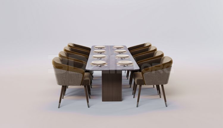 17698. Free 3ds Max Dining Table And Chair Model Download (2)