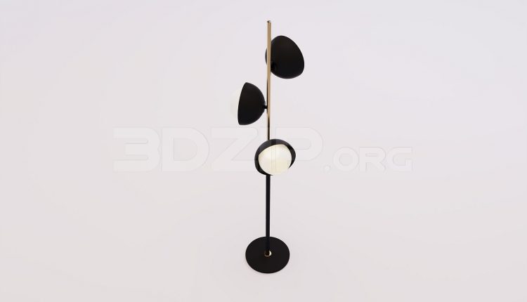 17719. Free 3ds Max Floor Lamp Model Download (1)