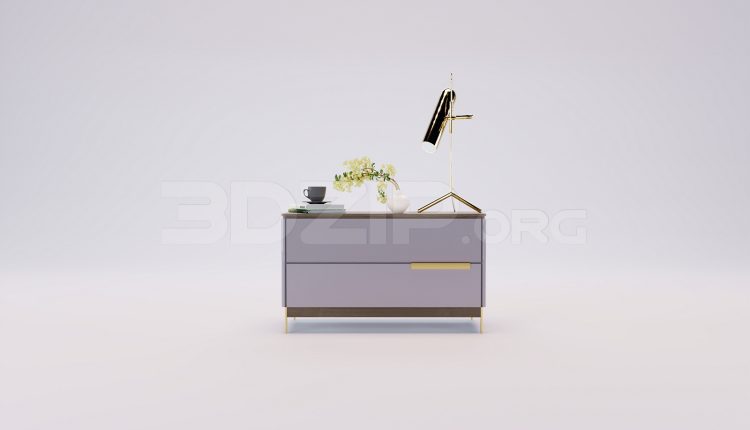 17723. Free 3ds Max Bedside Table Model Download (2)