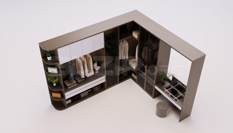 17724. Free 3ds Max Wardrobe Model Download (1)