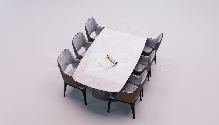 17727. Free 3ds Max Dining Table And Chair Model Download (2)