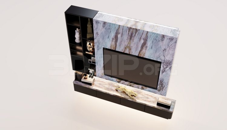 17751. Free 3ds Max Tv Wall Model Download (1)