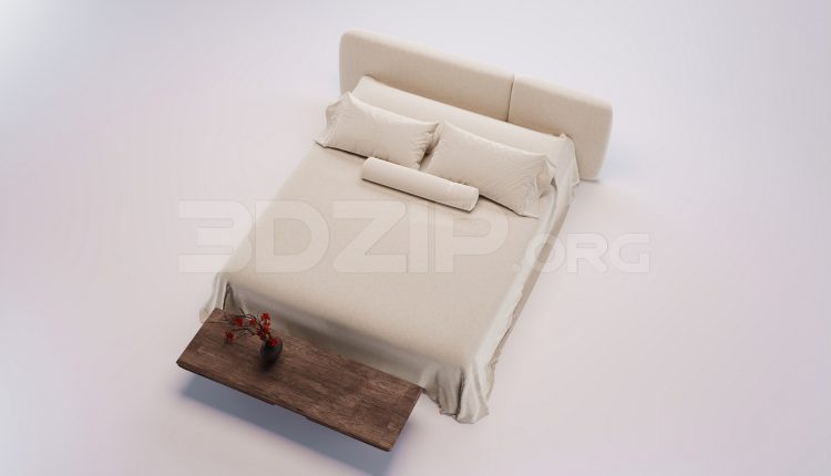17783. Free 3ds Max Bed Model Download (1)