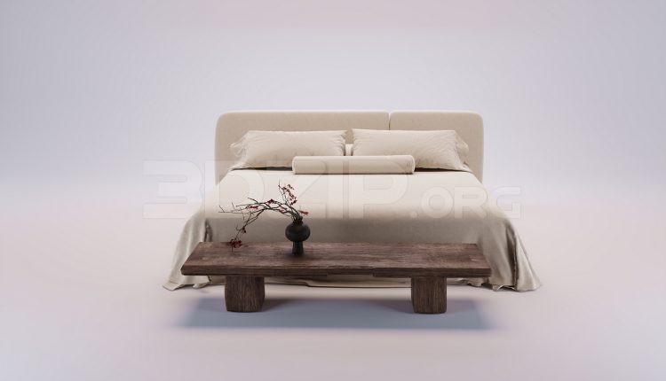 17783. Free 3ds Max Bed Model Download (2)
