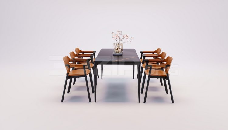 17798. Free 3ds Max Dining Table And Chair Model Download (2)