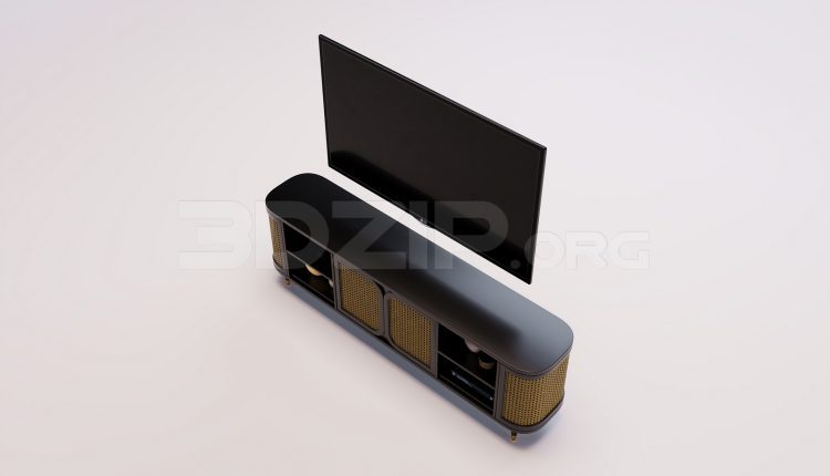17832. Free 3ds Max Tv Cabinet Model Download (1)