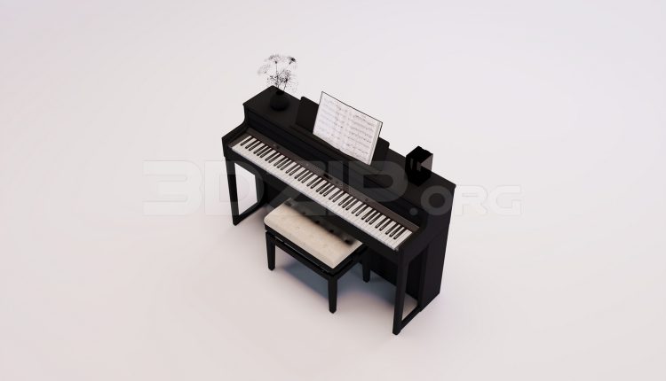 17835. Free 3ds Max Piano Model Download (2)