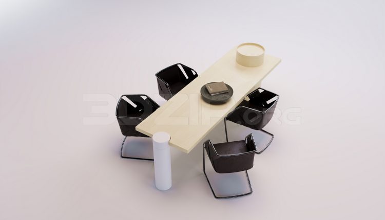 17837. Free 3ds Max Dining Table And Chair Model Download (1)