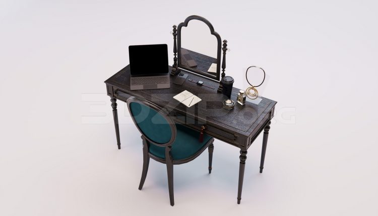 17842. Free 3ds Max Work Desk Model Download (1)