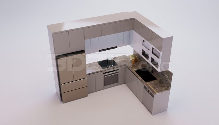17859. Free 3ds Max Kitchen Model Download (2)