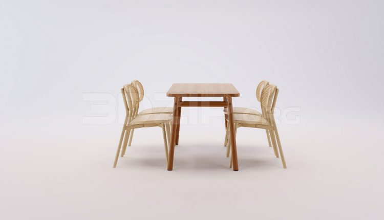 17910. Free 3ds Max Dining Table And Chair Model Download (1)