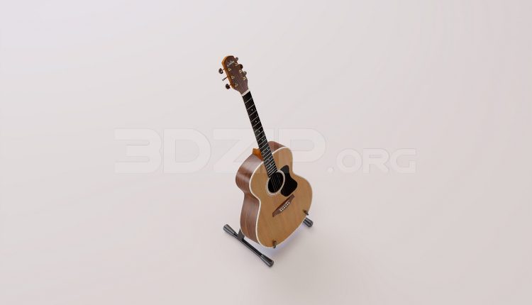 17929. Free 3ds Max Guitar Model Download (1)