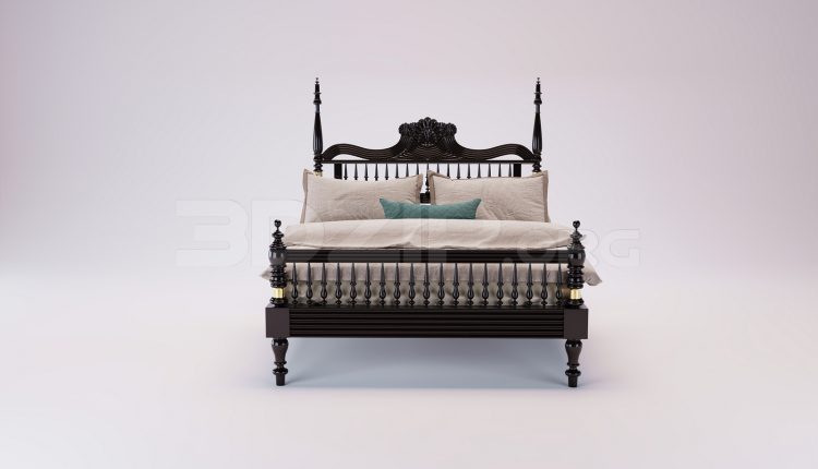 17956. Free 3ds Max Bed Model Download (1)