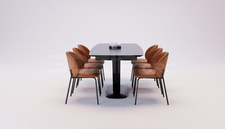 17958. Free 3ds Max Dining Table And Chair Model Download (2)