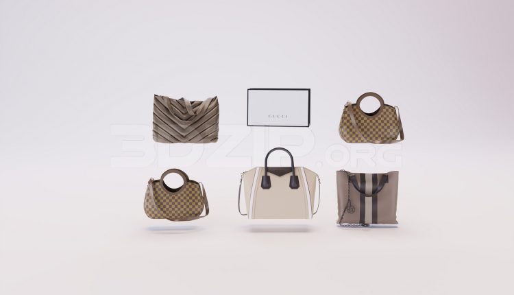 17964. Free 3ds Max Hand Bag Model Download (1)
