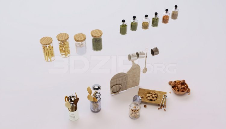 17978. Free 3ds Max Tableware Kitchen Model Download (2)